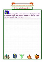 English Worksheet: Writing a Halloween Story