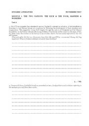 English Worksheet: Test Victorian writers 