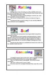 English Worksheet: Water Radical sports: Reading