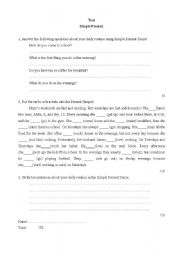 English Worksheet: Simple present