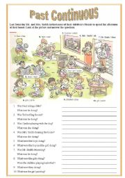 English Worksheet: Past Continuous