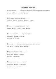 English Worksheet: Grammar Tests