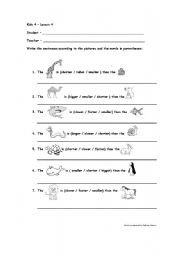 English Worksheet: Comparing animals