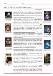 English Worksheet: Science Fiction movie Plots