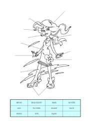English Worksheet: BODY AND CLOTHES - CUT AND PASTE