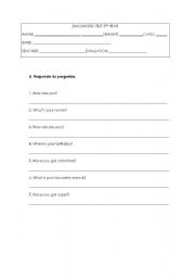 English Worksheet: 5th form diagnostic test