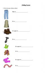 English worksheet: clothes