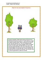 English Worksheet: Read and draw