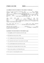 English Worksheet: REVIEW 1º BACH