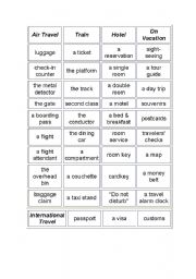 English Worksheet: travel vocab