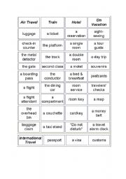 English worksheet: travel vocab