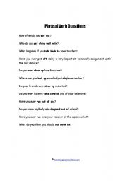 English Worksheet: Phrasal Verbs 