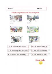 English worksheet: weather 