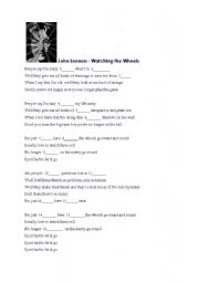 English Worksheet: WATCHING THE WHEELS