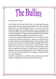 English Worksheet: The bullies