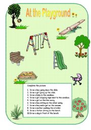 English Worksheet: At the Playground