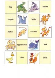 English Worksheet: animal domino (1/3)