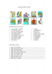English Worksheet: WHAT ARE THEY DOING