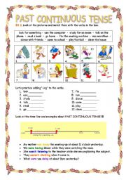 English Worksheet: past continuous tense