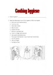 English worksheet: Cooking hygiene