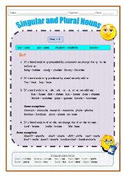 English Worksheet: Singular and Plural nouns