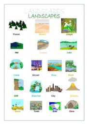 English Worksheet: Landscapes