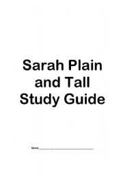English Worksheet: Study Guide for Sarah Plain and Tall