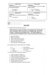 English worksheet: Test verb 