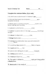 English worksheet: Greek and Latin Roots