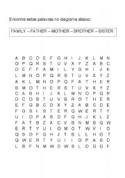 English worksheet: family crossword