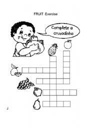 English Worksheet: fruit crossword