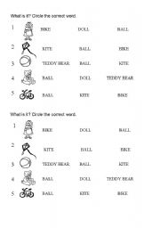 English Worksheet: toys choose