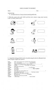 English Worksheet: simple present worksheet