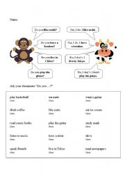 English worksheet: Do you ...?