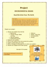 English Worksheet: PROJECT _ ENVIRONMENT