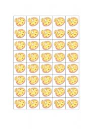English Worksheet: Food Activity/Game Pieces PG.7 - Pizza