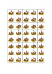 English Worksheet: Food Activity/Game Pieces PG.10 - Sandwich