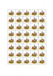 English Worksheet: Food Activity/Game Pieces PG.10 - Sandwich