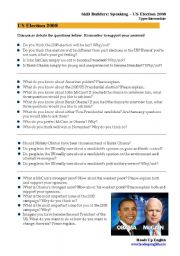 English Worksheet: US Election 2008