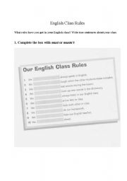 English Class Rules