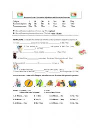 English Worksheet: Possessive adjective and pronouns-Whose