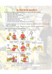 English Worksheet: In the fruit section role play and conversation maker (004)