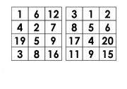 English Worksheet: Numbers Bingo
