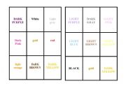 English worksheet: A colorful bingo