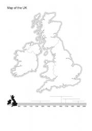 English Worksheet: UK map and timeline
