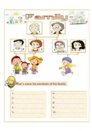 English Worksheet: to name members of the family