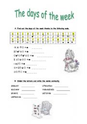 English Worksheet: The days of the week