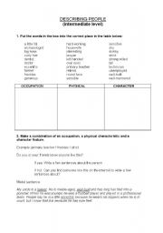 English worksheet: Describing People