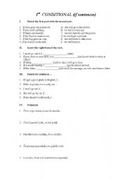 English worksheet: 1st  conditional