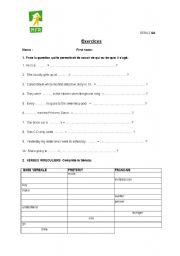 English Worksheet: revisions